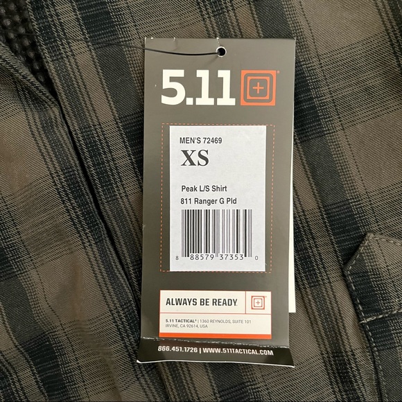 5.11 Long Sleeve Button Up Plaid - Picture 5 of 6